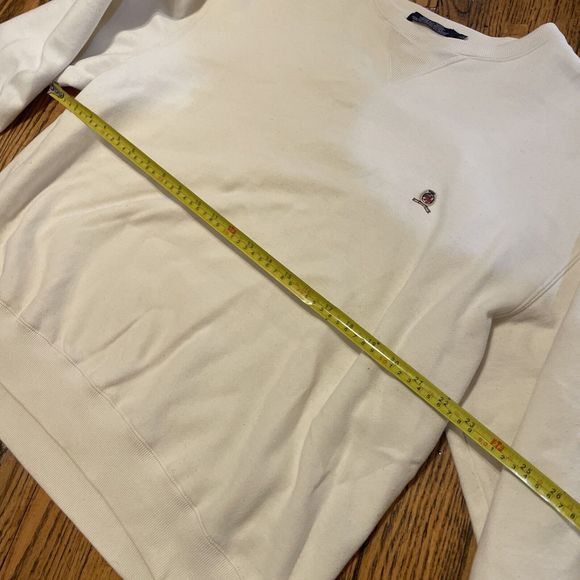 Vintage Large Tommy Hilfiger Cream Crewneck Sweatshirt white ivory - Picture 6 of 7